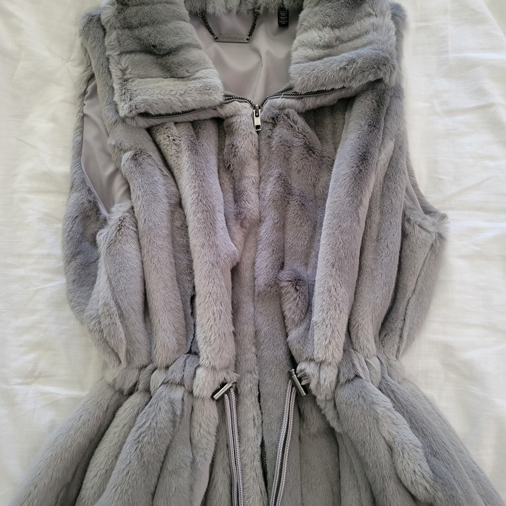 Gray Faux Fur Vest